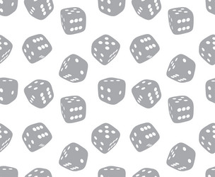 seamless pattern with dice on white background vector image