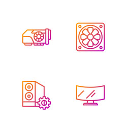 set line computer monitor screen case vector image