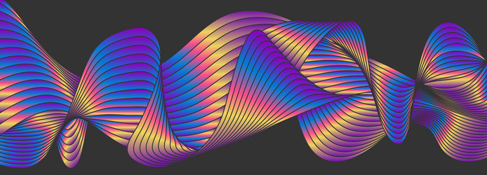 a colorful wave gradient design of sinuous line vector image