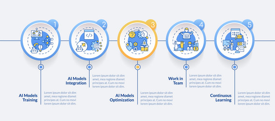 ai engineer layout with colorful thin line icons vector image