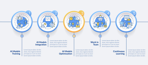 Ai engineer layout with colorful thin line icons vector