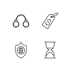 Business simple outlined icons set vector