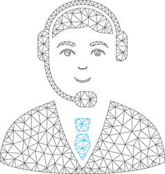 call center operator polygonal frame mesh vector image