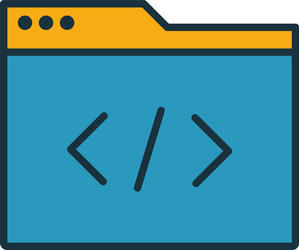 coding icon set four elements in different styles vector image