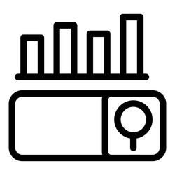data analysis icon showing chart with magnifying vector image