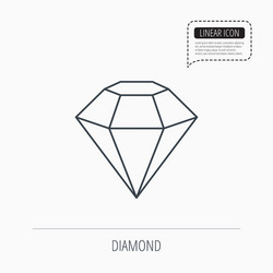 Diamond icon brilliant gemstone sign vector