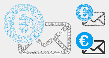 euro message mesh 2d model and triangle vector image