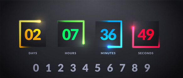Futuristic Countdown Timer with Lights vector image