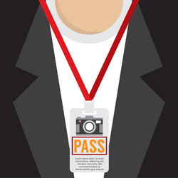 Photographer pass lanyard vector