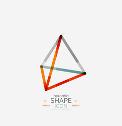 Pyramid shape line design vector