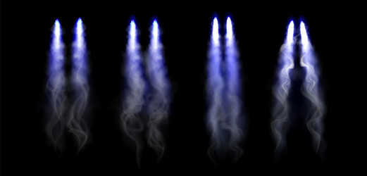 blue fire jetlaunch smoke trail effect vector