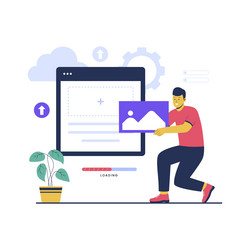 concept of image upload technology vector image
