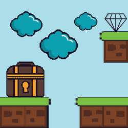 display game pixel interface vector image