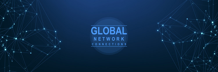 global network connection concept big data vector image