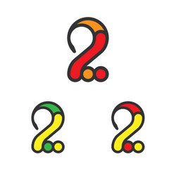 logo template set digit two logotype variants vector image