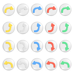 realistic 3d colorful arrows on round button vector image