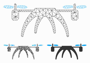 rotorcraft mesh wire frame model vector image
