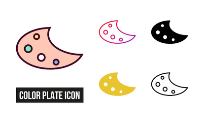 Color plate lineal icon symbol black outline Vector Image