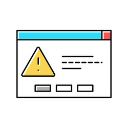 Computer task error color icon vector