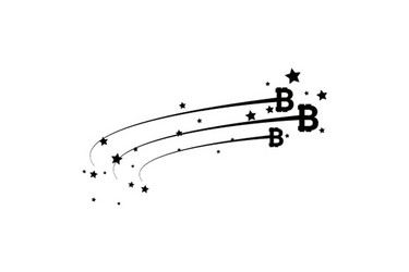 Fast Bitcoin Motion with Star Trail vector image