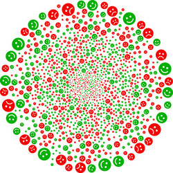 happy and pity smiley curl sphere vector image