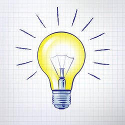 Glowing Yellow Light Bulb Royalty Free Vector Image