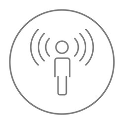 man with soundwaves line icon vector