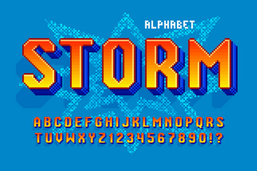 Retro Pixel Alphabet - 8-Bit Style vector image
