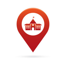 school map pointer icon marker gps location flag vector image