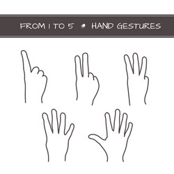 set of isolated sketches hands with count from vector