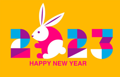 2023 new year banner celebration of rabbit vector