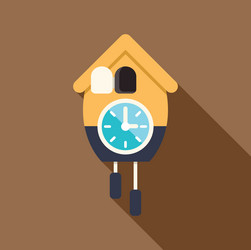 cuckoo clock hanging on wall showing time passing vector image