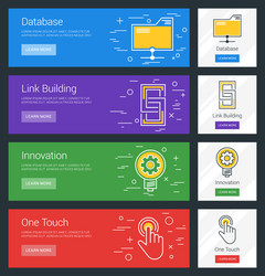 Database link building innovation one touch flat vector