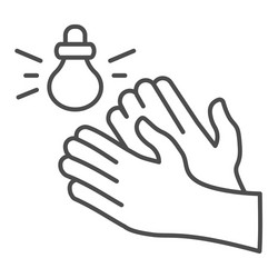hands and sound sensor thin line icon smart home vector image
