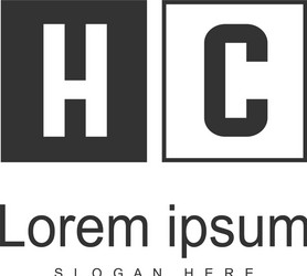 initial hc logo template with modern frame vector