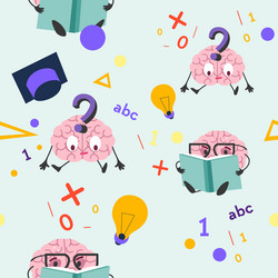 puzzled and confused brain characters reading vector image
