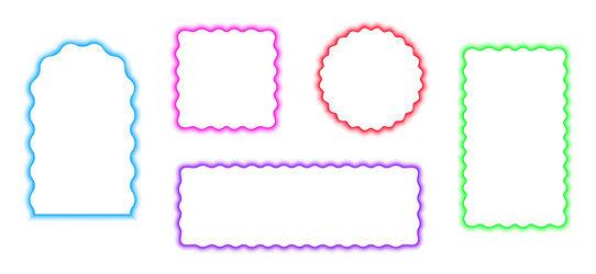 set of colorful arch square circle and rectangle vector image