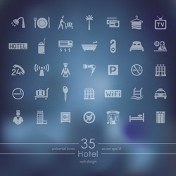 Set of hotel icons vector