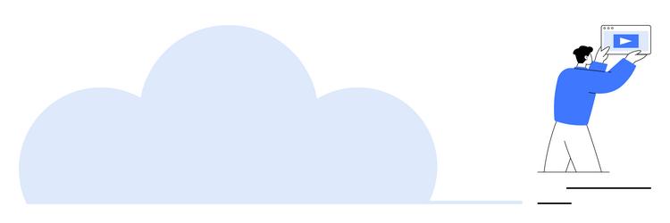 user uploading media to cloud storage with digital vector image