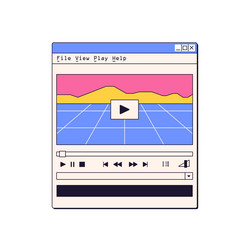 Video player window interface with buttons vector