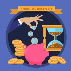 Concept for saving time and money vector