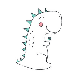 Cute little dino vector