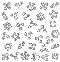 Fidget hand spinners seamless pattern background vector