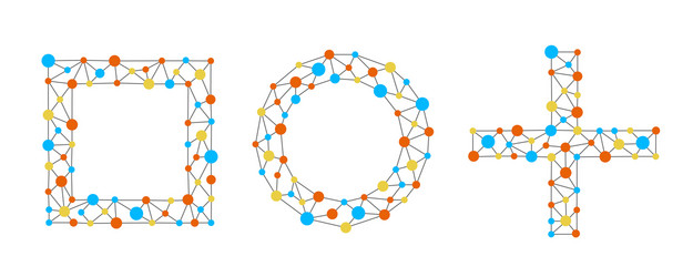 neural network in shapes circle square vector image