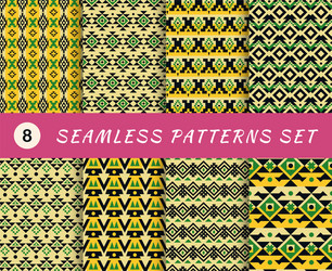 seamless patterns set with endless mexican vector image