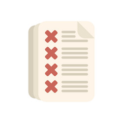 document containing crossed out list of items icon vector image