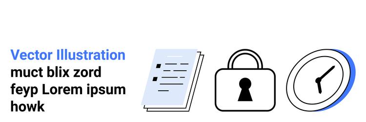 document processing and security elements vector image