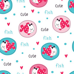 Funny fish seamless pattern vector