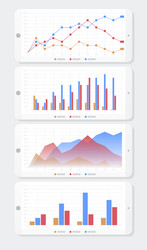 Mobile Charts and Graphs - Bar Graph Set vector image
