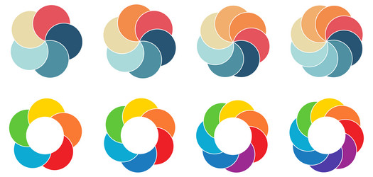 overlapping circles arranged on larger round vector image
